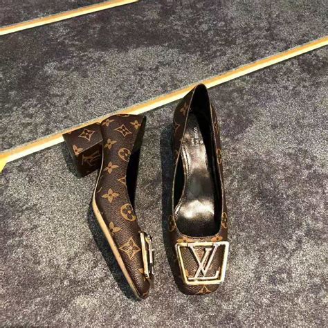 louis vuitton shoes chunky heels|louis vuitton monogram heels.